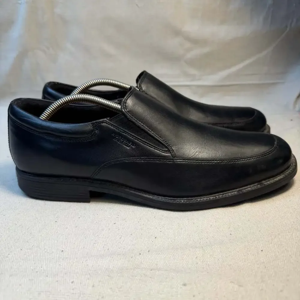 Rockport Essential Details Waterproof Slip On Size 10.5 Black Leather